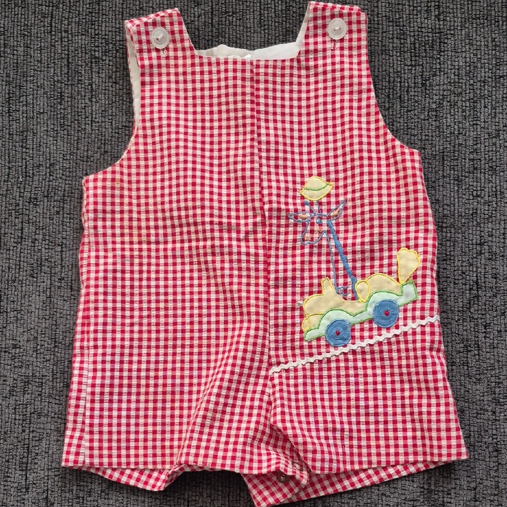 Red Gingham Kids Romper